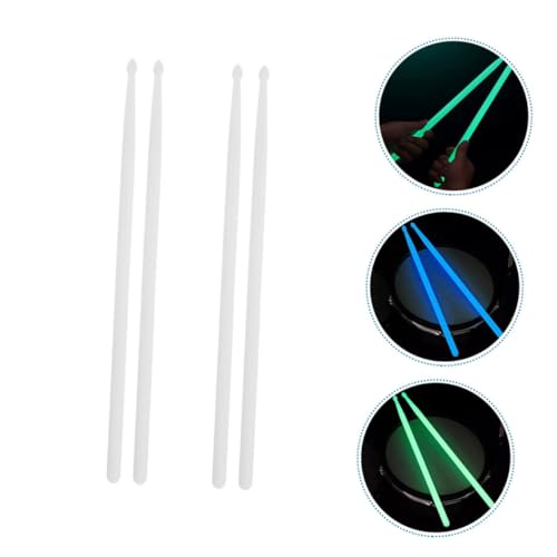 Juego de 4 Baquetas fluorescentes para batería, ligeras y antideslizantes, para kits de batería, cajas de jazz, portátiles para práctica y presentaciones miniatura 7
