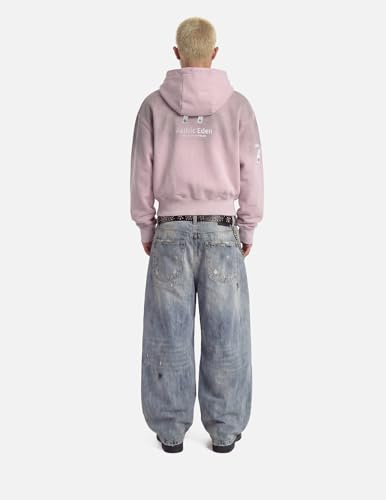Aelfric Eden Boxy 77 Zip Up Hoodie Vintage Washed Graphic Fleece Hooded Sweatshirt Streetwear Varsity Jacket Pink Small - image 4