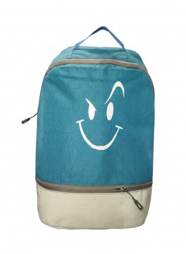 Image of Smile Wink Emoji Backpack for Kids| Washable School Bag with 2 Pockets| Lightweight Cute Luggage for Unisex| Travel & Casual Comfortable Shoulder Straps Baggage-(Assorted) Pack of 1