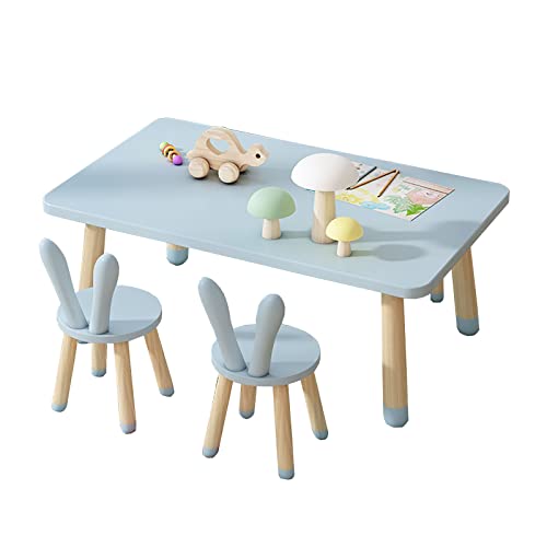 DXYDZSWD Children's Table and Chair Set (3PCS) American Draw Study Table, INS Home Game Table, Kindergarten Toy Table, Table and Chair Combinati(D,100cm)
