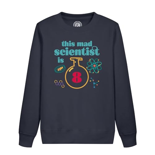 Cadeau anniversaire 8 ans sweatshirt enfant mad scientist anglais