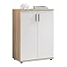 Produktbild Stella Trading BOBBY Kommode in Eiche Sonoma Optik, weiß - Modernes Sideboard mit viel Stauraum für Ihren Wohnbereich - 60 x 82 x 35 cm (B/H/T)