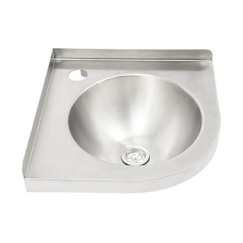 Single Bowl RV Sink, 12x12in Corner Utility Sink for RV,