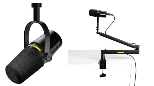 SHURE VA MV7+ |bhLXg}CNz ubN MV7+-K yKi/[J[ۏ2Nz + Shure by Gator fXNgbv}CNA[X^h A[ő83.8cm 360x]y SH-BROADCAST2