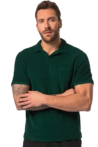 JP 1880 Herren große Größen Übergrößen Menswear L-8XL Poloshirt, Halbarm, Frottee, Cuba-Kragen flaschengrün 3XL 817090454-3XL