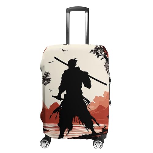 Samurai Printed Luggage Cover Protector, Fits 18-32 Inch Luggage