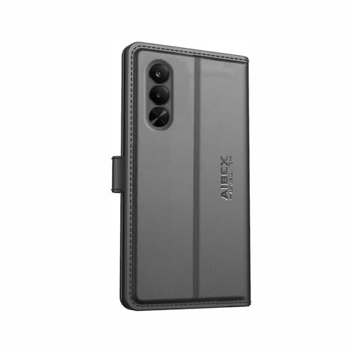 Image of AIBEX Compatible for OnePlus Nord CE 6 Lite 5G / Realme P4X 5G Flip Cover Leather Finish | Inside TPU with Card Pockets | Wallet Stand | Complete Protection Flip Case Black