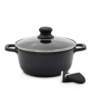 Karl Krüger 22020TH Aluguss-Fleischtopf Leipzig mit Thermogrips, 20 cm, Schwarz