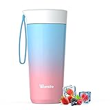 Wamife Portable Blender, Stainless Steel Personal Blender for Shakes and Smoothies, Rechargeable Smoothie Blender Keep Juice Fresh and Cold Mini Blender for Travel Sports
