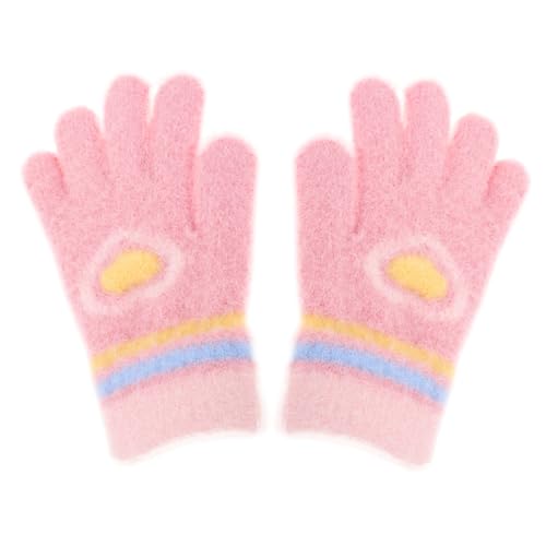Years Old Girls Boys Warm Winter Knitted Gloves Full Fingers Mittens Boys and Girls Cartoon Winter Gloves