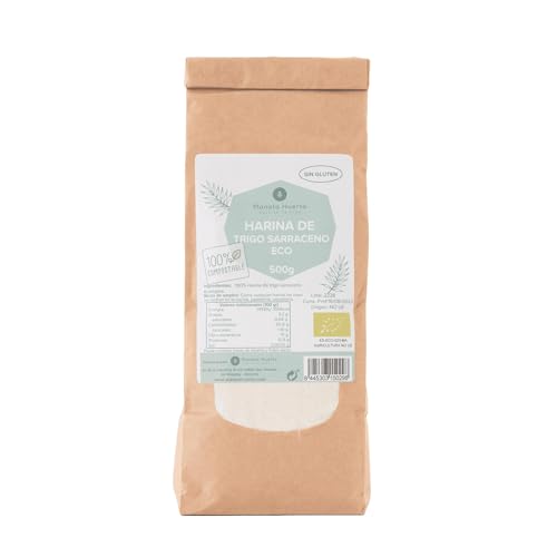 PLANETA HUERTO | Harina de Trigo Sarraceno Sin Gluten ECO 500g - Harina de Trigo Orgánica, Rica en Antioxidantes, Ideal para Panes, Galletas y Fideos | Sin OMG