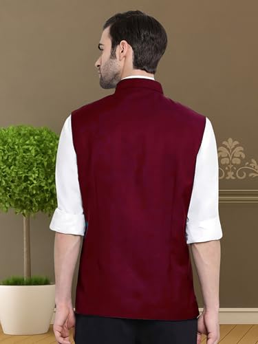 Image of ROCKSY Nehru Jacket, Bandi Modi Koti for Men, Cotton Waistcoat for All Occasion: Wedding, Diwali, Wedding, Ethnic, Office Party, Formal and casual Look