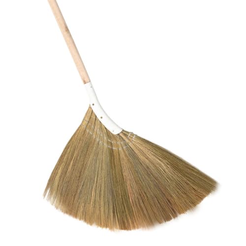 TTS For Home - Natural Broom - Indoor Grass Broom - Long Handle Broomstick for House, Garage, Office, Lobby Room, Kitchen