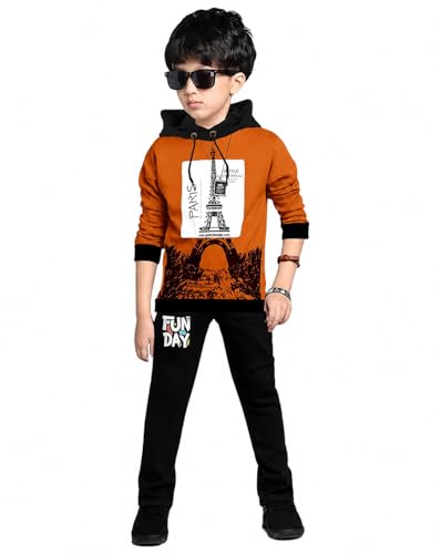 Image of LilBits Boys Summer Co-Ord Set Cotton Blend T Shirt & Lower Set for Kids Boys (2-16 Yrs), Typography Printed Casual Clothing Set, Regular Fit