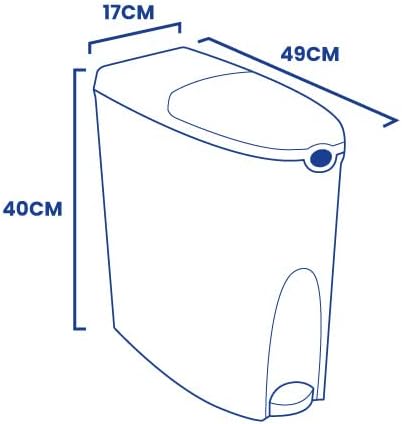 Professional Grade Sanitary Bin - White - Large 20 Litre Capacity - Pedal Operated