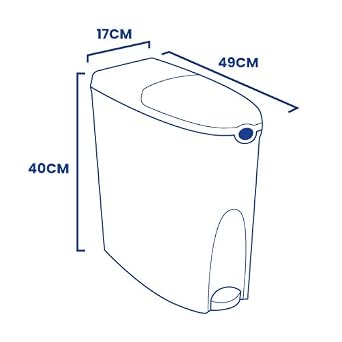 Sanitary Bin 20 litre Feminine Hygiene Sani Waste Bins Female Toilet Disposal | Grey ABS Plastic
