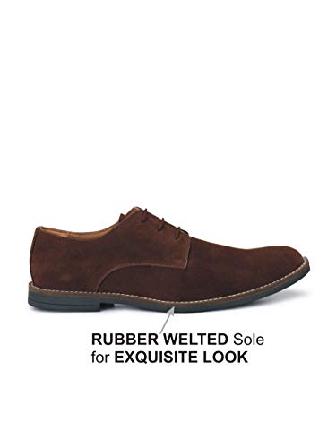 Image of HiREL'S Premium Suede Derby Smart Casual Shoes for Men | Office Soft Cushioned Corporate Casuals
