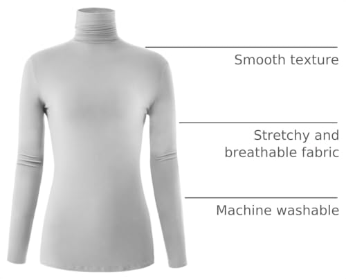 Image of AUHEGN Women's Long Sleeve Lightweight Turtleneck Top Pullover Casual Active Layer Tops Shirts