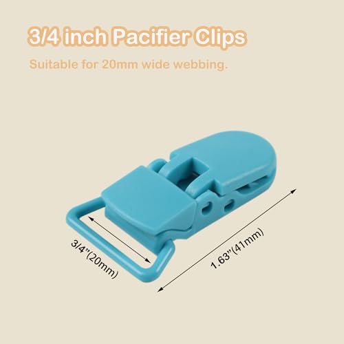 Image of 30-Pack Pacifier Clip Replacement Ends - BPA-Free Plastic Fasteners for DIY Baby Crafts, Sewing Bibs & Blankets Straps (3 /4 Inch, Random Color)