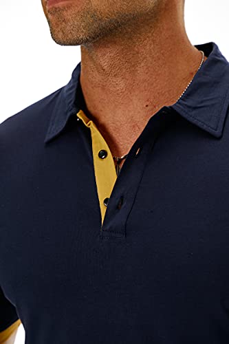 Men's Short & Long Sleeve Solid Polo Shirt Slim Fit Casual Basic Design4