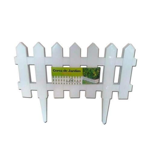 Cerca Decorativa, p/Jardim, de Plastico, Branco, 9 Unds, 19x40cm Cada