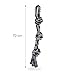 Relaxdays Hundespielzeug Seil, 2er Set, Zerrspielzeug große Hunde, robust, Kauspielzeug, 70 cm, Hundetau, schwarz/grau