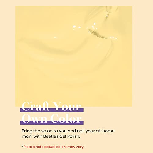 Image of Beetles Yellow Gel Polish - Lemon Chiffon 15ML /0.51Fl Oz, Pastel Yellow Gel Nail Polish, Soak Off UV LED Lamp Nails Art, Long-Lasting Manicure Salon DIY Home Bright Nails