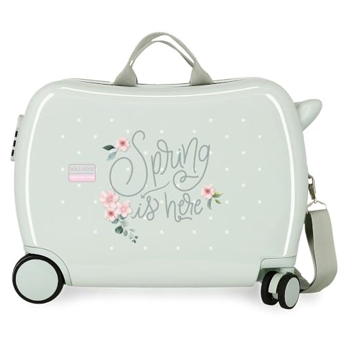 ROLL ROAD Spring is Here Maleta Infantil Verde 50x38x20 cms Rígida ABS Cierre de combinación Lateral 38L 1,8 kgs 2 Ruedas Equipaje Mano
