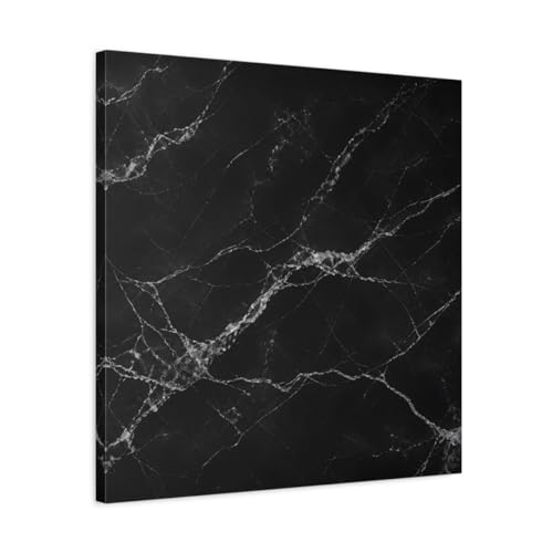 Tableau abstrait marbre noir et blanc 60x60 cm pour decoration salon