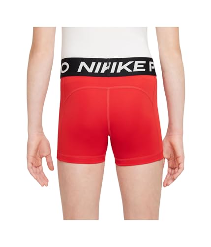 Image of Nike Girls Pro Shorts (Little Kid /Big Kid) University Red /White XS Little Kid