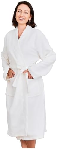 Mutenlc Kimono Bathrobe for Women Terry Cloth Robes knee length towel Bathrobe (US, Alpha, Small-white)