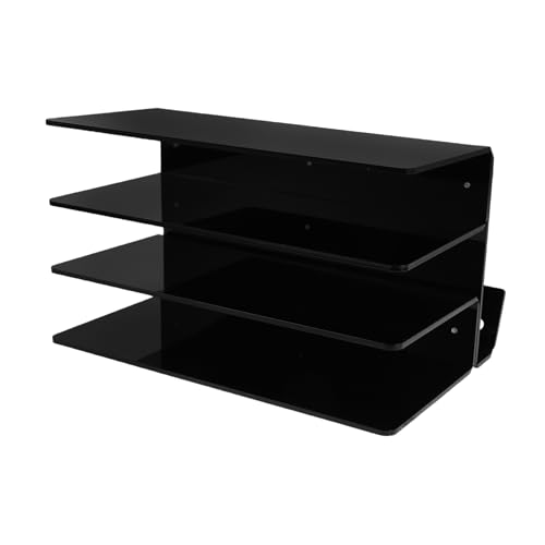 Totority 高さのあるキーボードスタンド 3段式 アクリルトレイ デスクマウント 人間工学に基づいたタイピング ブラック