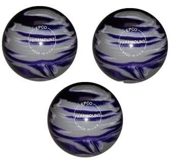 Bowlerstore Products EPCO Duckpin Bowling Balls - Marbleized - Purple, Grey & White (5 inch- 3lbs. 12 oz.) 3 Balls