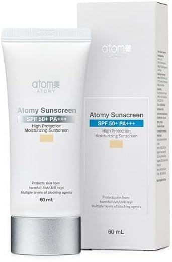 Atomy Sunscreen SPF 50+ PA+++, High Protection Moisturizing Sunscreen, UVA/UVB Protection, 60 mL