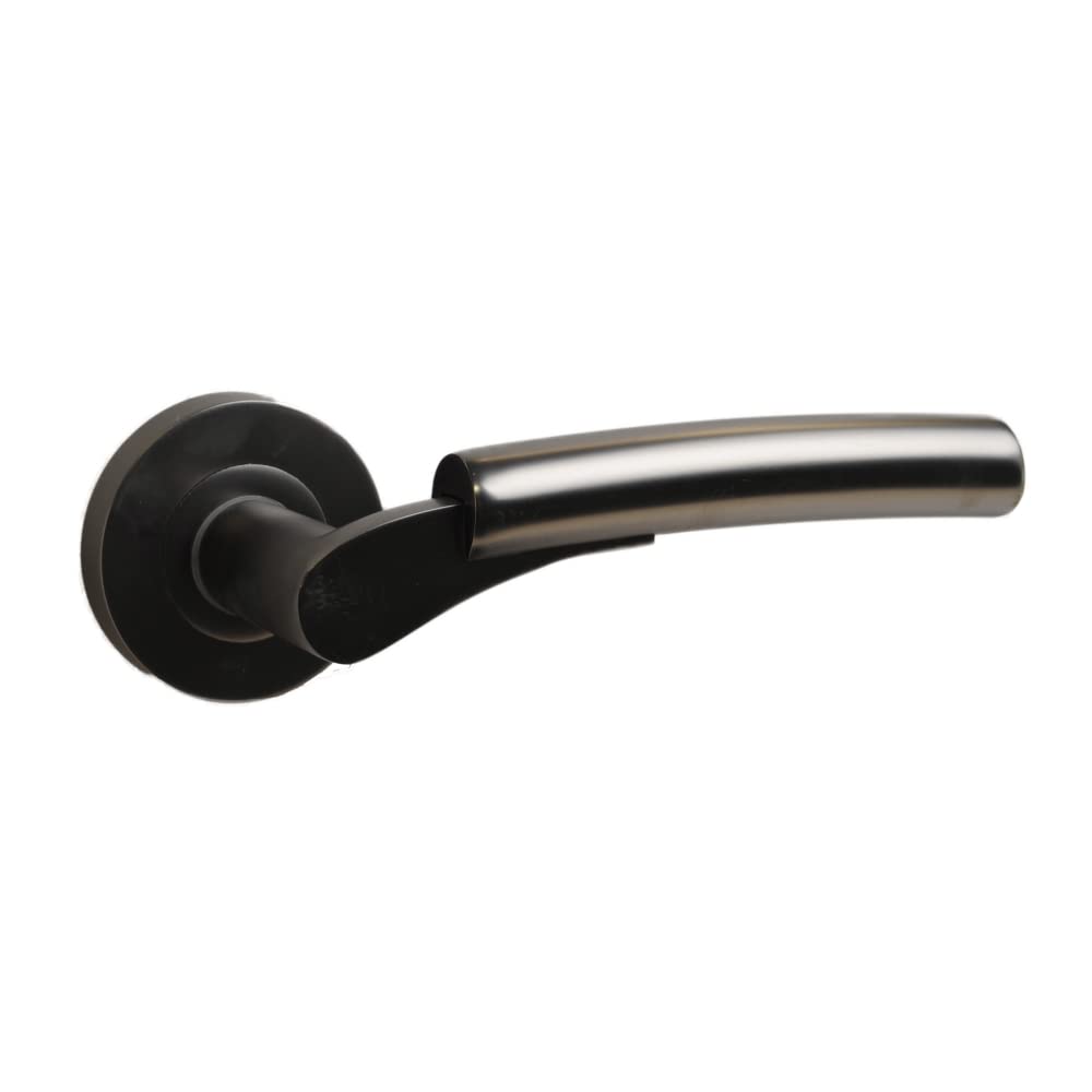 ONYX DESIGN Syros Lever on Rose Door Handle in a Gunmetal Finish for Internal Doors