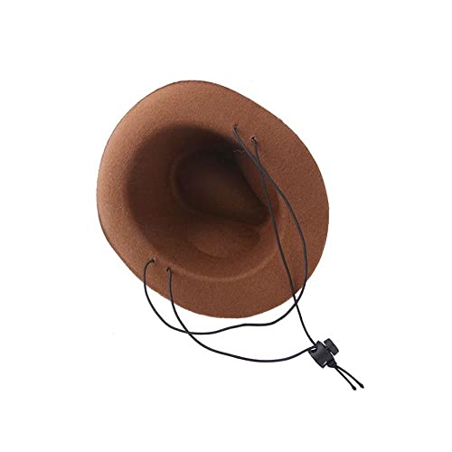 Dog Cowboy Hat, Dog Costume Hat Pet Cosplay Cap With Adjustable Elastic Strap Dress Up Pet Cap For Chrismas Party Photo Props Accessories(Brown) #TOP3