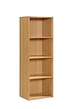 Hodedah 4-Shelf Bookcase in Beech