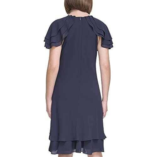 Jessica Howard Women's Flutter Sleeve Mini Sheath Boat Neck Dress3