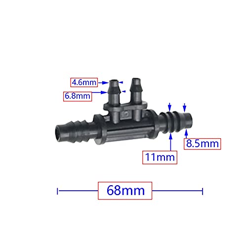 Accesorios de riego con conectores de manguera de 8 mm y codos en forma de T 7