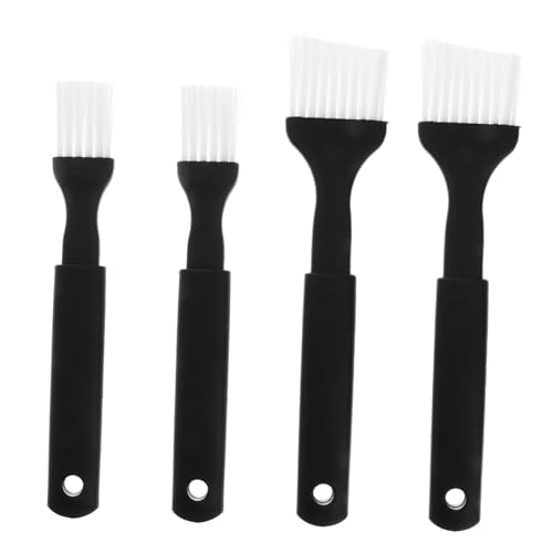 Homoyoyo 4pcs Nylon Bristle BBQ Brush with Plastic Grip for Cooking and Baking Small Brushes Heat Resistant