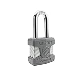 Kwikset 026SMTLNG SHKL PDL Stanley SmartKey Padlock Long Shackle, 50mm, Satin Chrome
