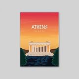 Athens sunset poster 11.7 x 16.5 inches Full design