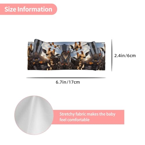 New York Giraffe Street Picture Baby Bow Headband Stretchy and Soft for Newborns, Infants, Toddlers, and Kids Girls3