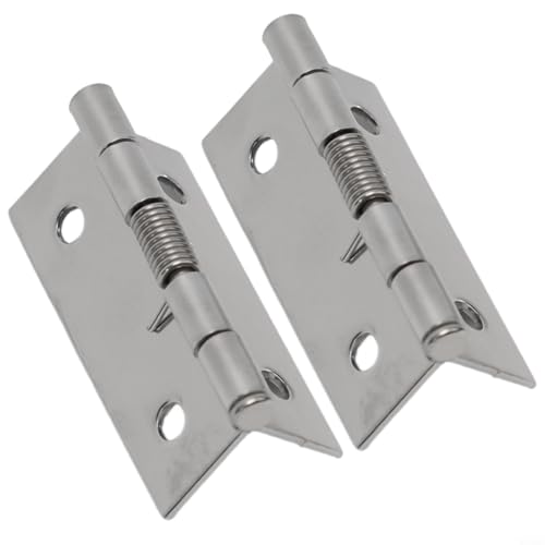Confezione da 2 cerniere a molla a chiusura automatica, cerniere interne in acciaio inox 304 per armadietti fai da te, finitura argento (dimensioni non incluse) (5,1 cm)