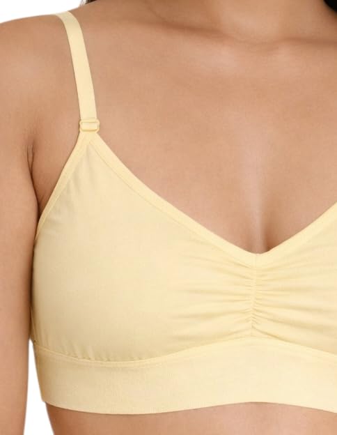 Image of Women's Non-Padded Cotton Bra with Sports Look | Soft Stretchable Everyday Bra | Wire-Free Comfortable Innerwear