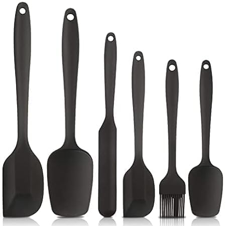 Viraaji Non-Stick Premium Silicone Spatula Set for Cooking, Baking & Mixing, Seamless Design Scratch Free Heat Resistant, Scraper Shovel for Cooking, Bake Ware Cookware Tools(Black 6 PCS) (B0CJ6Q75MR) Amazon Price History, Amazon Price Tracker