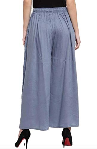 Image of TNQ Full Flared Cotton Palazzo Pants || Gold Print Printed Sharara Garara || Ethnic Or Casual Wear
