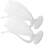 NUOBESTY Copas de Vino de Vidrio Transparentes E 170 Ml, Juego de 2 Unidades Pajita Tubular Integrada, Vasos Creativos para Beber Vino y Cócteles en Fiestas y Reuniones Sociales