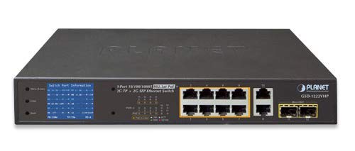 ルーター・ネットワーク機器 PLANET 8-Port 10/100/1000 PoE Switch GS-2210-8P2S 8-Port Web Smart PoE Switch | Planet Technology