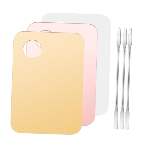 Healeved Complete Makeup Palette Kit 6pcs Blending Tray Spatulas Essential for Cosmetics